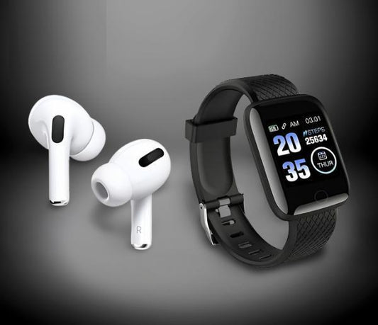 Bluetooth Wireless Earbuds with Smart Watch (Pack Of 2) Limited time offer